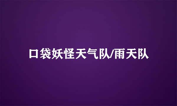 口袋妖怪天气队/雨天队