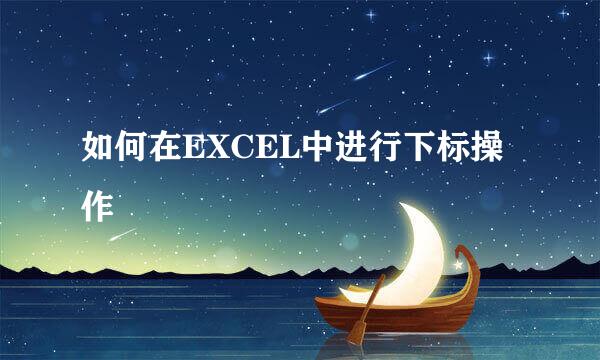 如何在EXCEL中进行下标操作