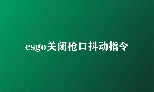 csgo关闭枪口抖动指令