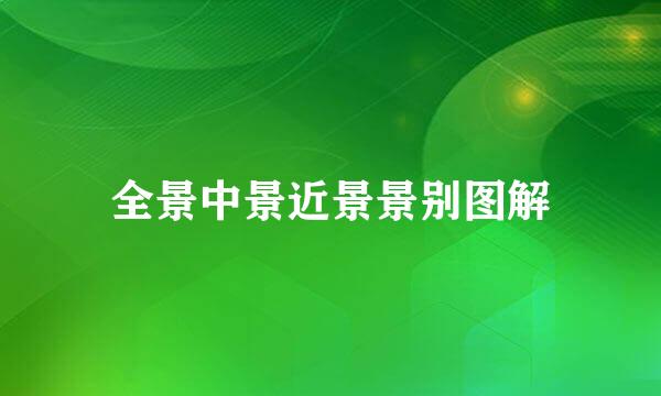 全景中景近景景别图解