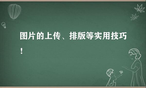 图片的上传、排版等实用技巧！