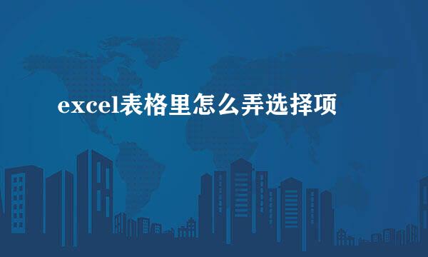 excel表格里怎么弄选择项