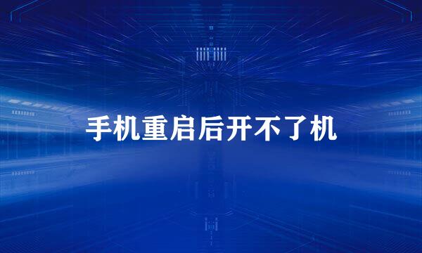 手机重启后开不了机
