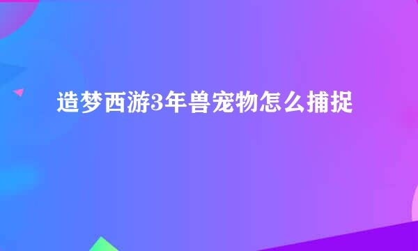 造梦西游3年兽宠物怎么捕捉