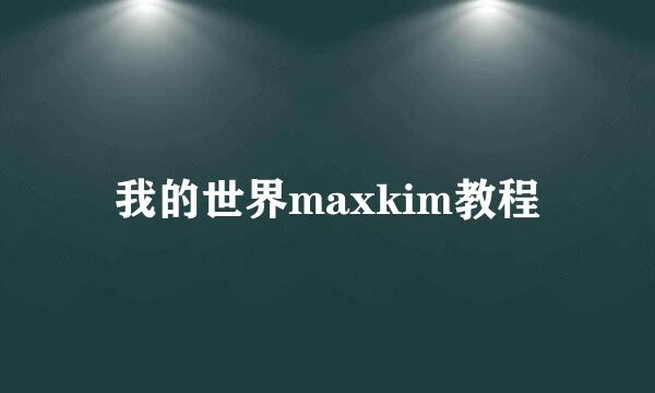 我的世界maxkim教程