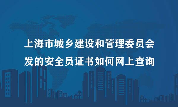 上海市城乡建设和管理委员会发的安全员证书如何网上查询