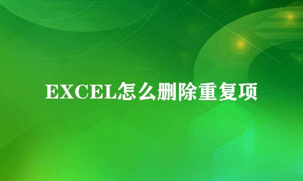 EXCEL怎么删除重复项