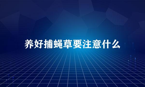 养好捕蝇草要注意什么