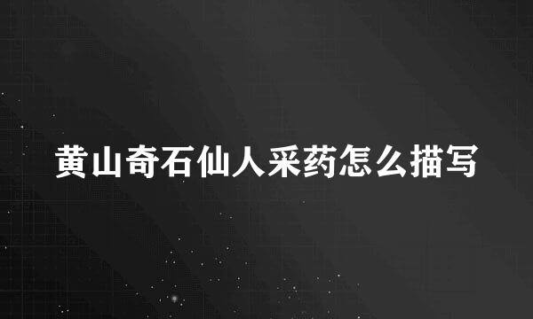 黄山奇石仙人采药怎么描写