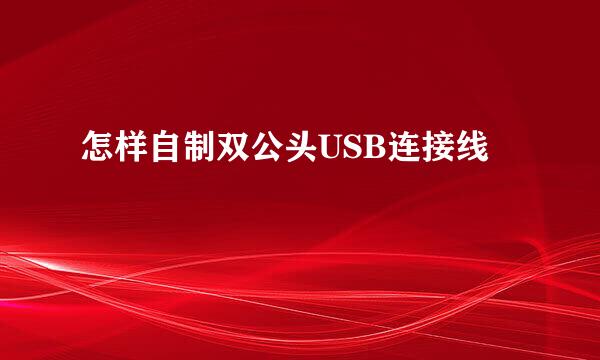 怎样自制双公头USB连接线