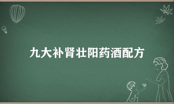 九大补肾壮阳药酒配方
