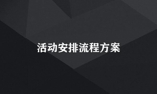 活动安排流程方案