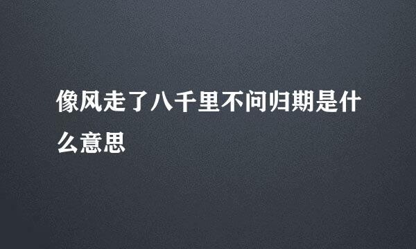 像风走了八千里不问归期是什么意思