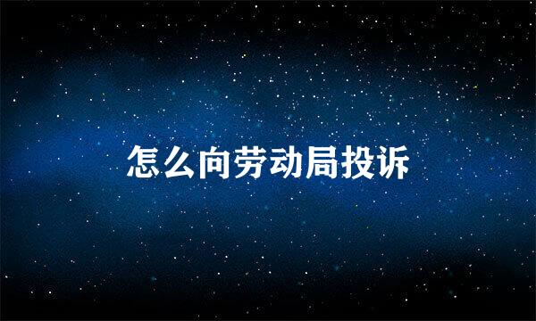 怎么向劳动局投诉