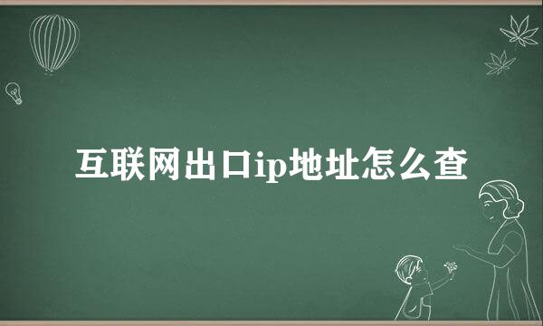 互联网出口ip地址怎么查