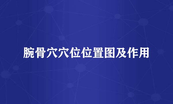 腕骨穴穴位位置图及作用