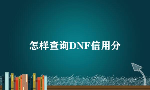 怎样查询DNF信用分