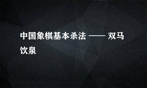 中国象棋基本杀法 —— 双马饮泉
