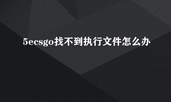 5ecsgo找不到执行文件怎么办