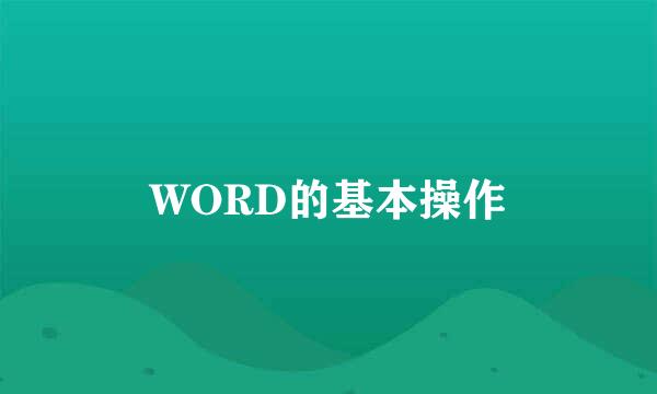 WORD的基本操作