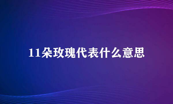 11朵玫瑰代表什么意思