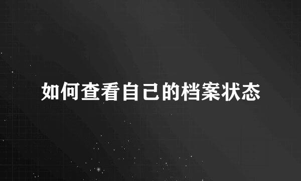 如何查看自己的档案状态