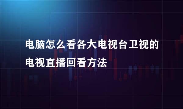 电脑怎么看各大电视台卫视的电视直播回看方法
