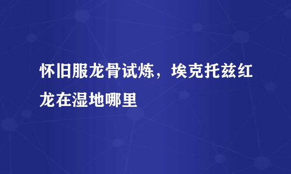 怀旧服龙骨试炼，埃克托兹红龙在湿地哪里