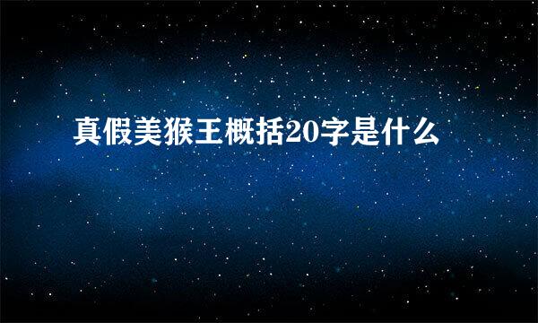 真假美猴王概括20字是什么