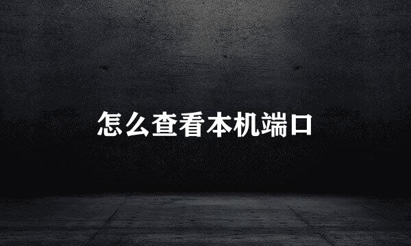 怎么查看本机端口