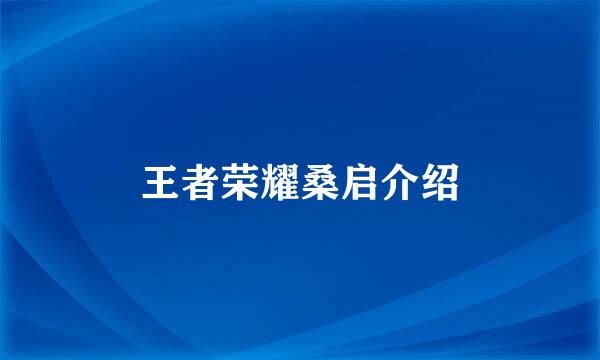 王者荣耀桑启介绍