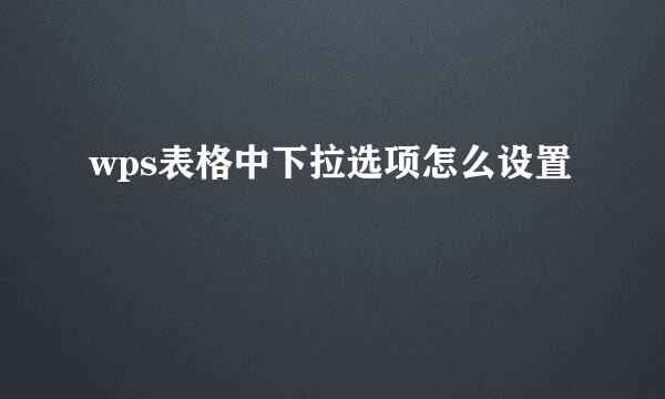 wps表格中下拉选项怎么设置