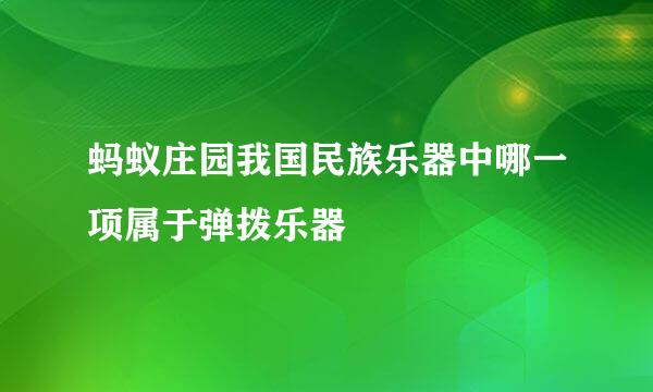 蚂蚁庄园我国民族乐器中哪一项属于弹拨乐器