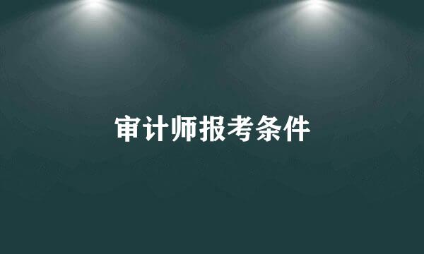审计师报考条件