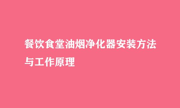餐饮食堂油烟净化器安装方法与工作原理