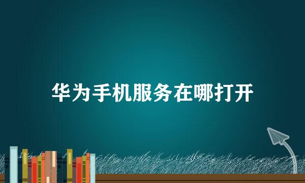 华为手机服务在哪打开
