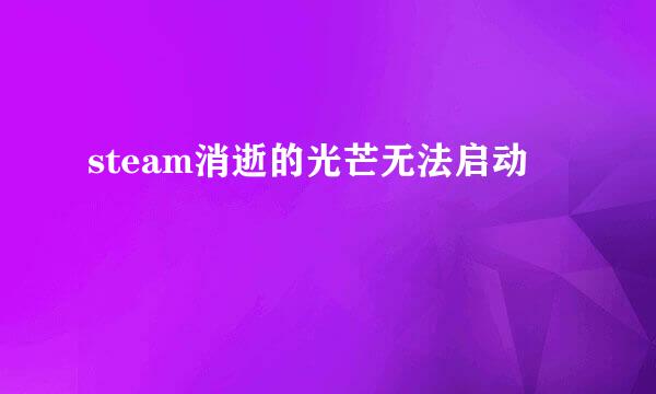 steam消逝的光芒无法启动
