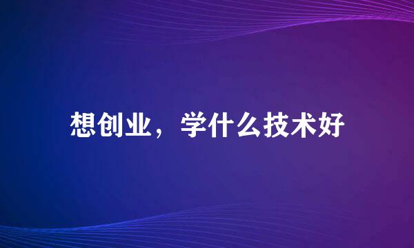 想创业，学什么技术好