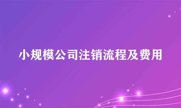 小规模公司注销流程及费用