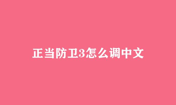 正当防卫3怎么调中文