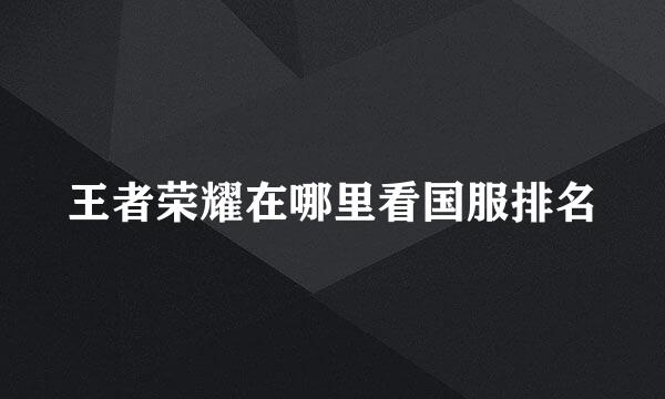 王者荣耀在哪里看国服排名