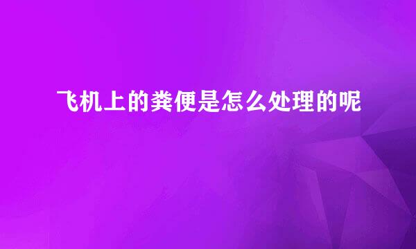 飞机上的粪便是怎么处理的呢