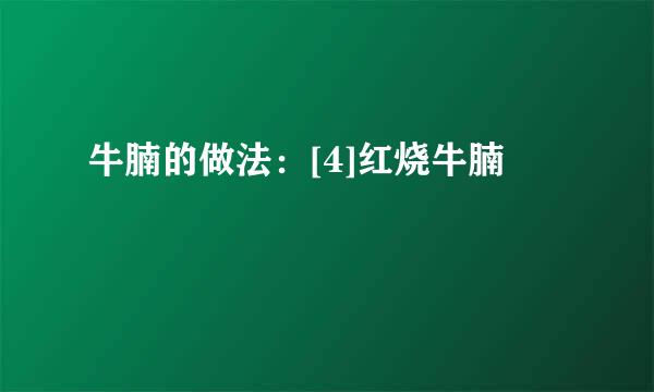 牛腩的做法：[4]红烧牛腩