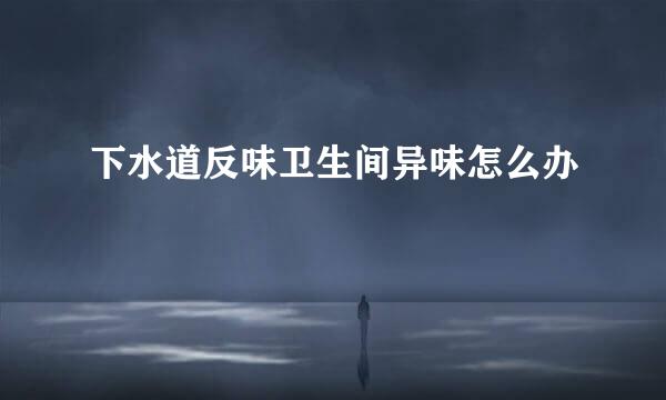 下水道反味卫生间异味怎么办