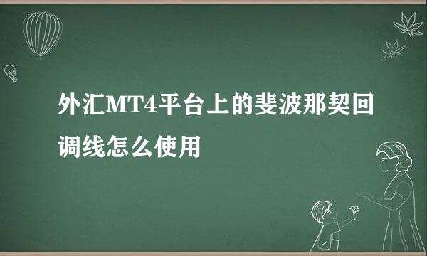 外汇MT4平台上的斐波那契回调线怎么使用