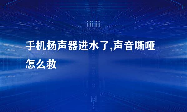手机扬声器进水了,声音嘶哑怎么救