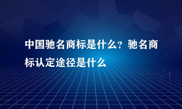 中国驰名商标是什么？驰名商标认定途径是什么