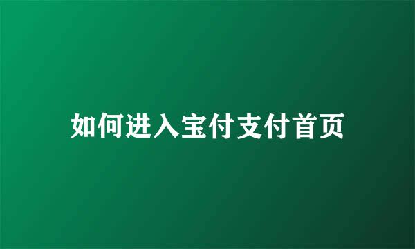如何进入宝付支付首页