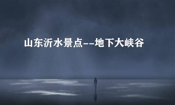 山东沂水景点--地下大峡谷