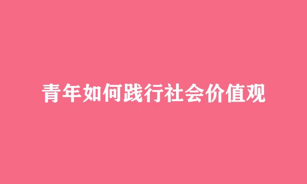 青年如何践行社会价值观